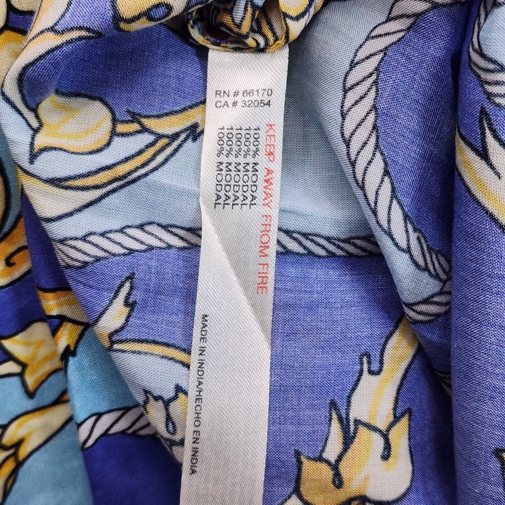 Anthropologie Womens Mediterranean Baroque Rope Print Boho Tiered Mini Dress XS - Picture 7 of 8